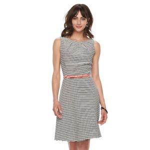 Elle striped fit and flare dress